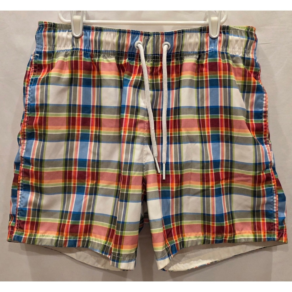 Abercrombie & Fitch Mens Plaid Swim Trunks Multi Color Board Shorts Size Large